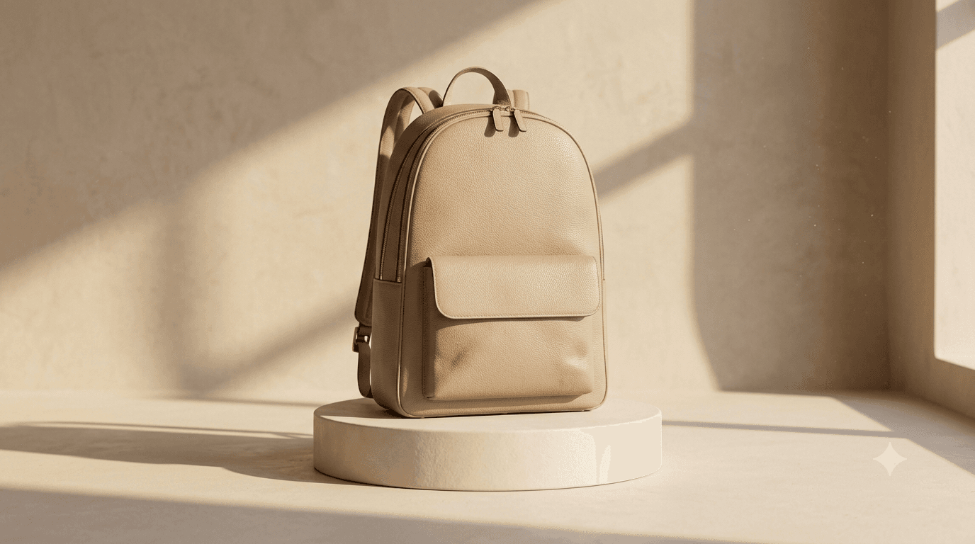 Sand Pebble Leather Backpack