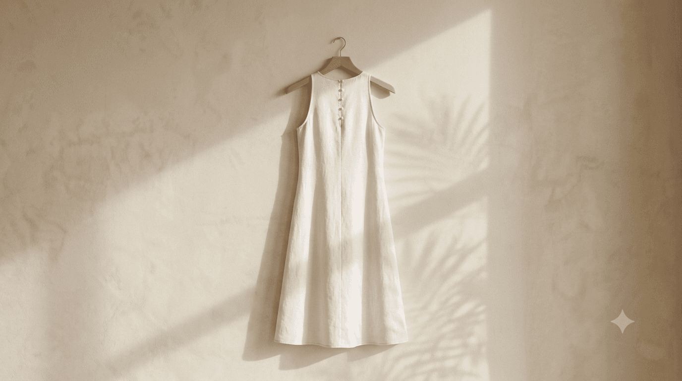 Ivory Linen Shift Dress