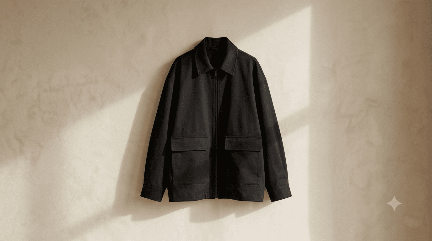 Black Utility Zip Jacket