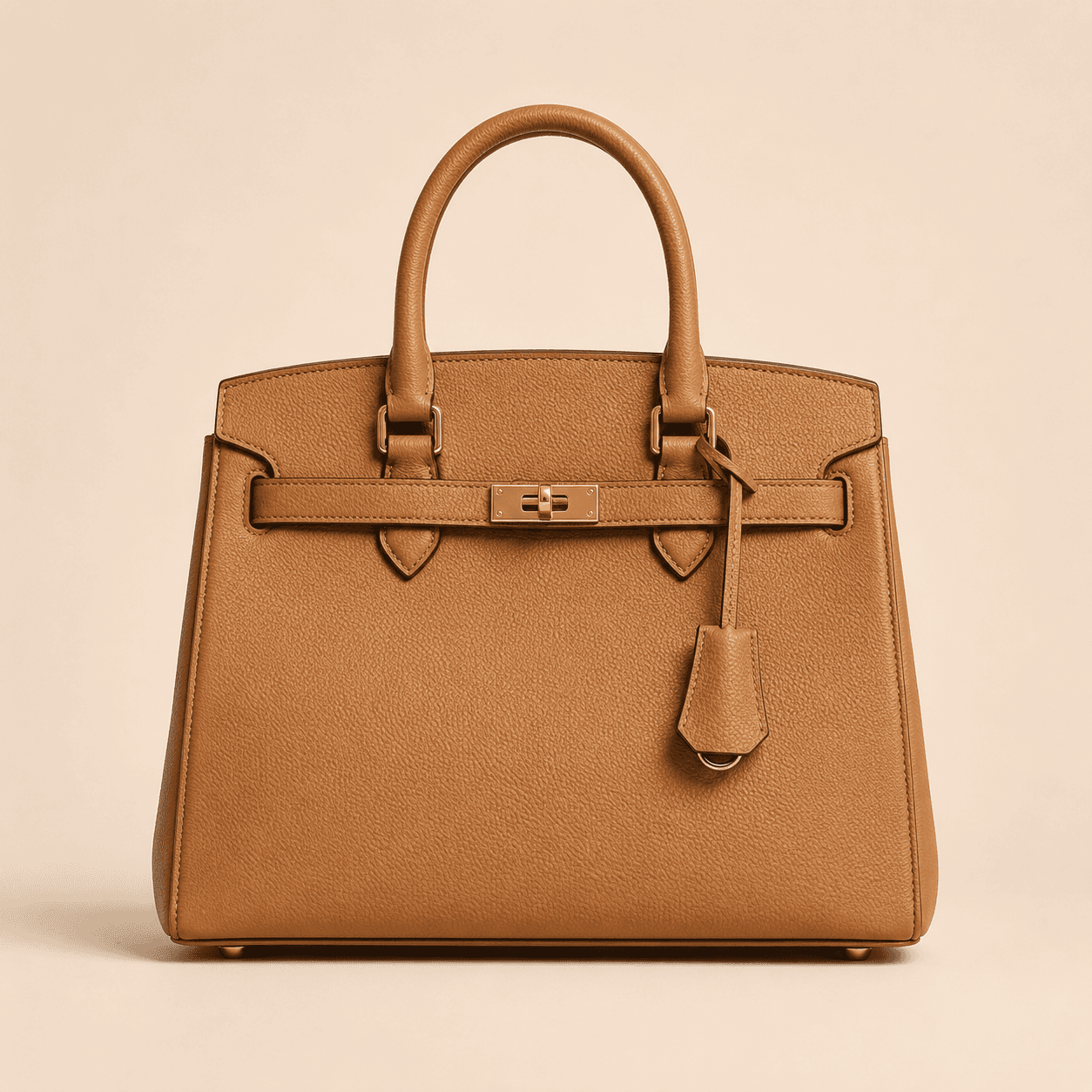 Tan Structured Handbag