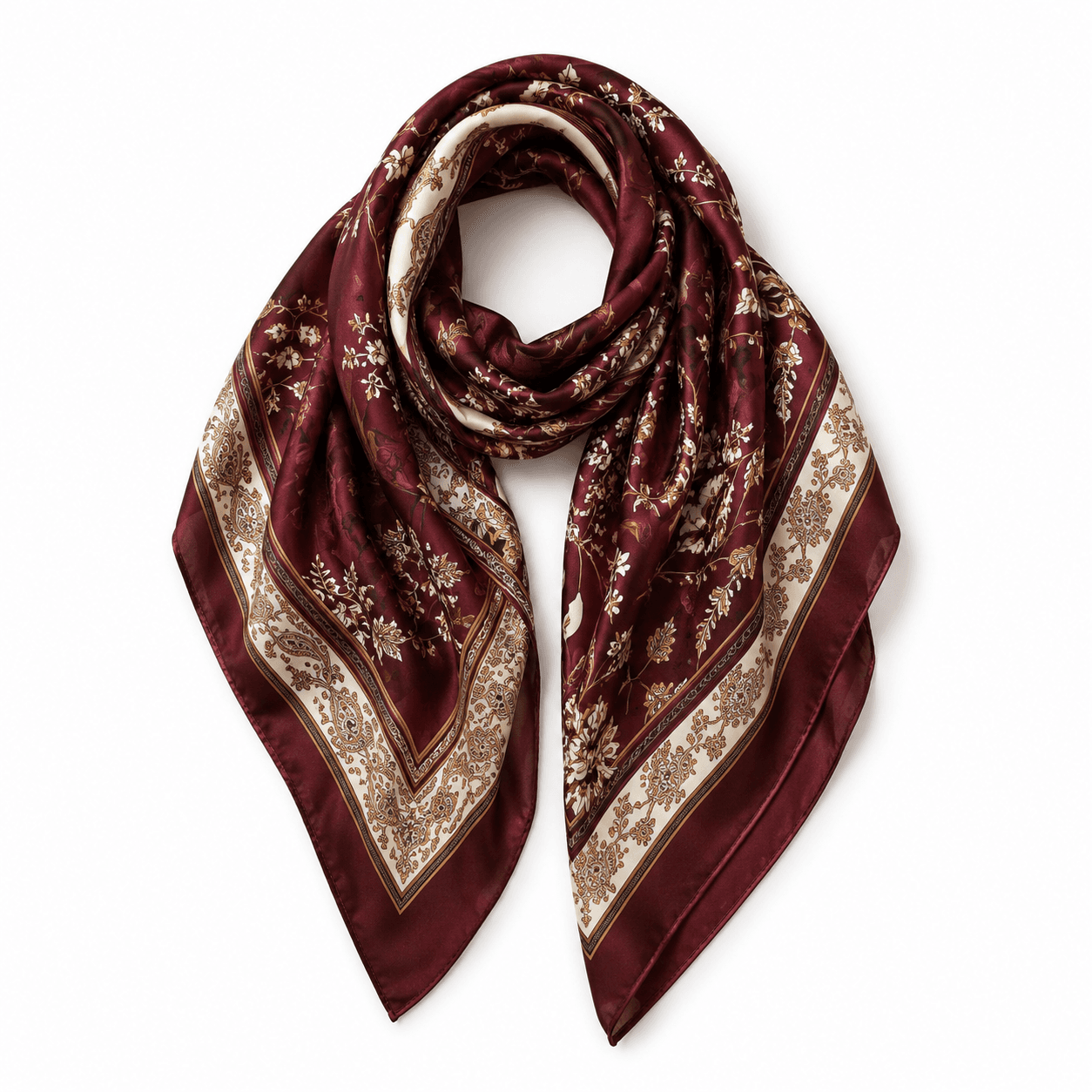 Burgundy Printed Scarf