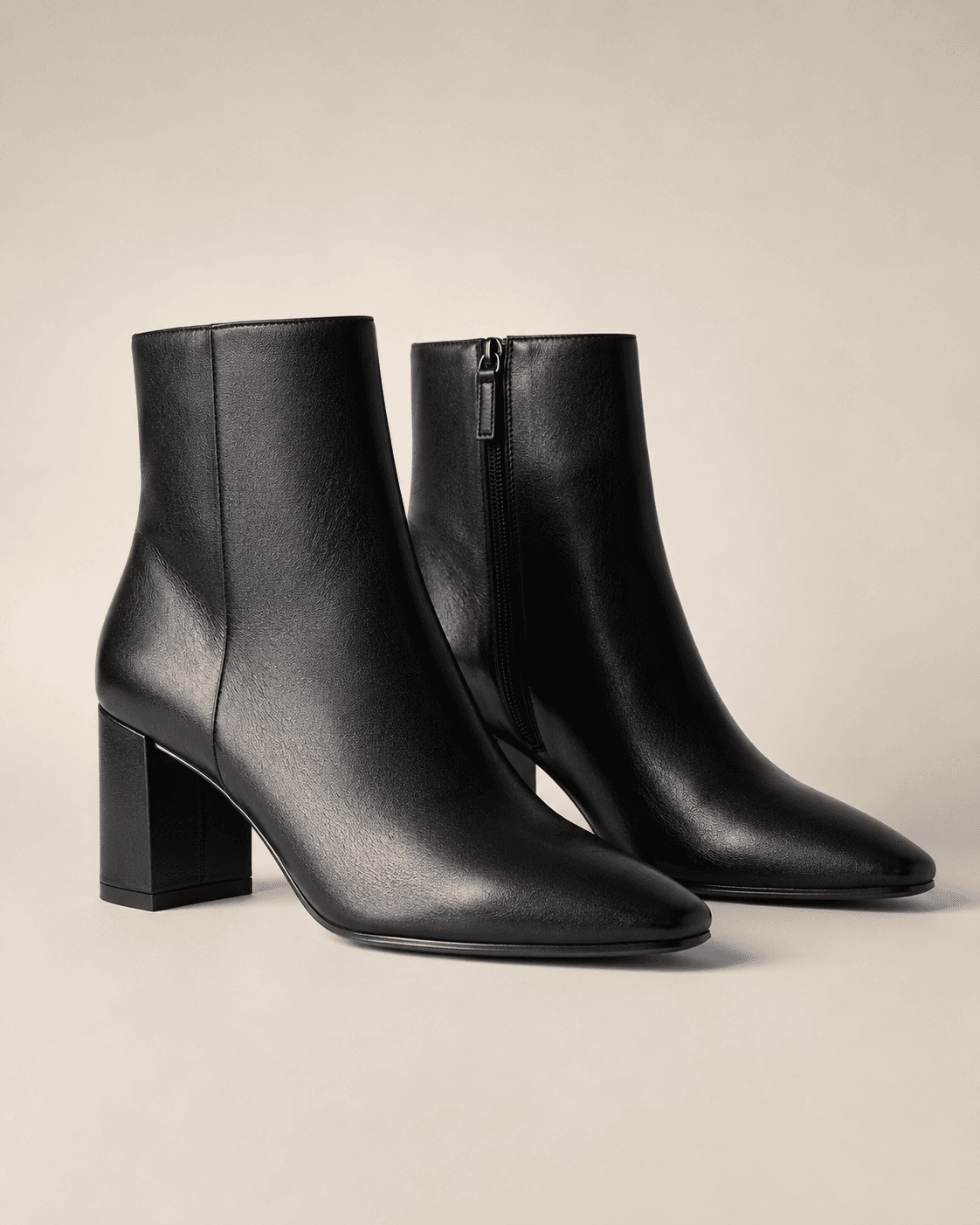 Black Leather Ankle Boots