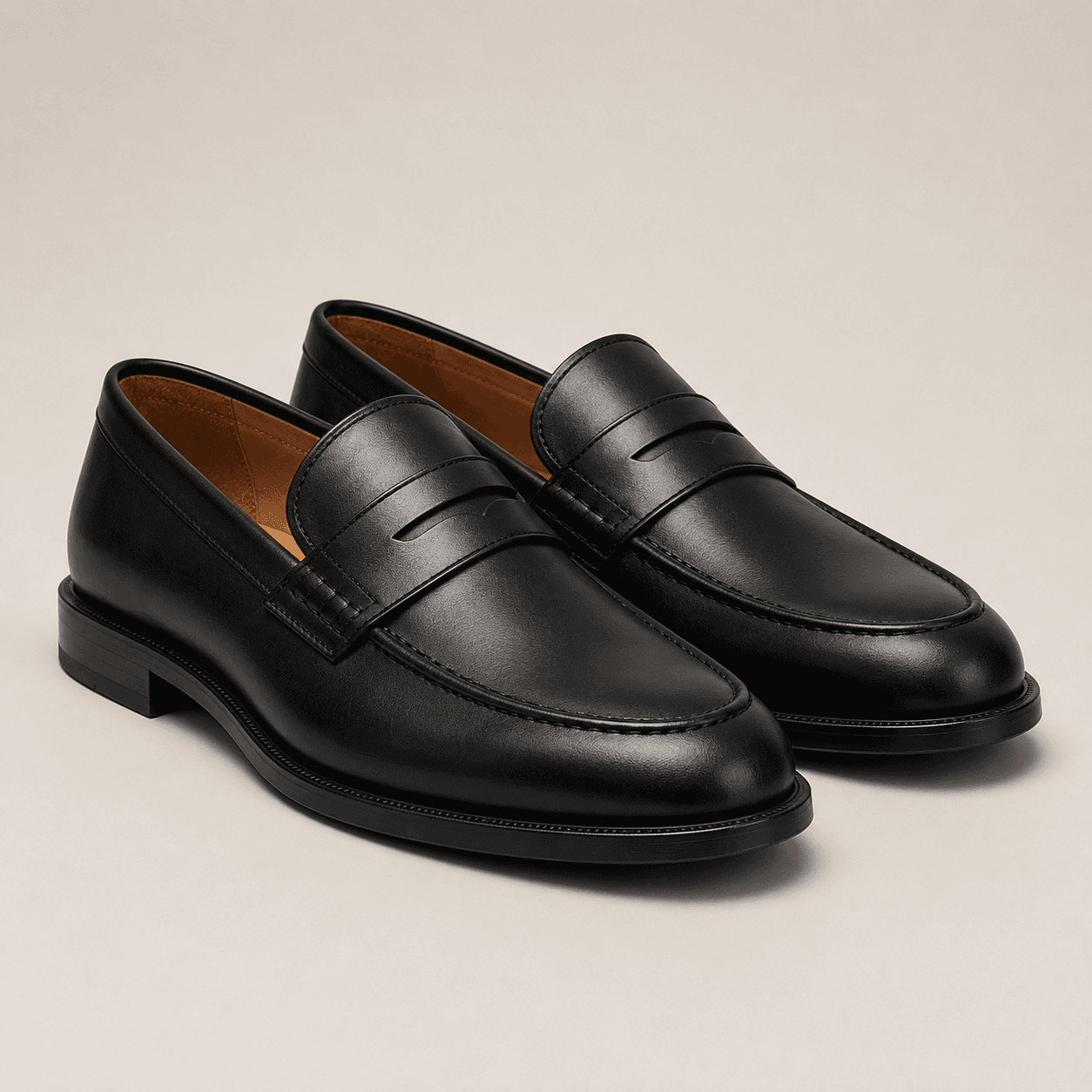 Black Leather Loafers