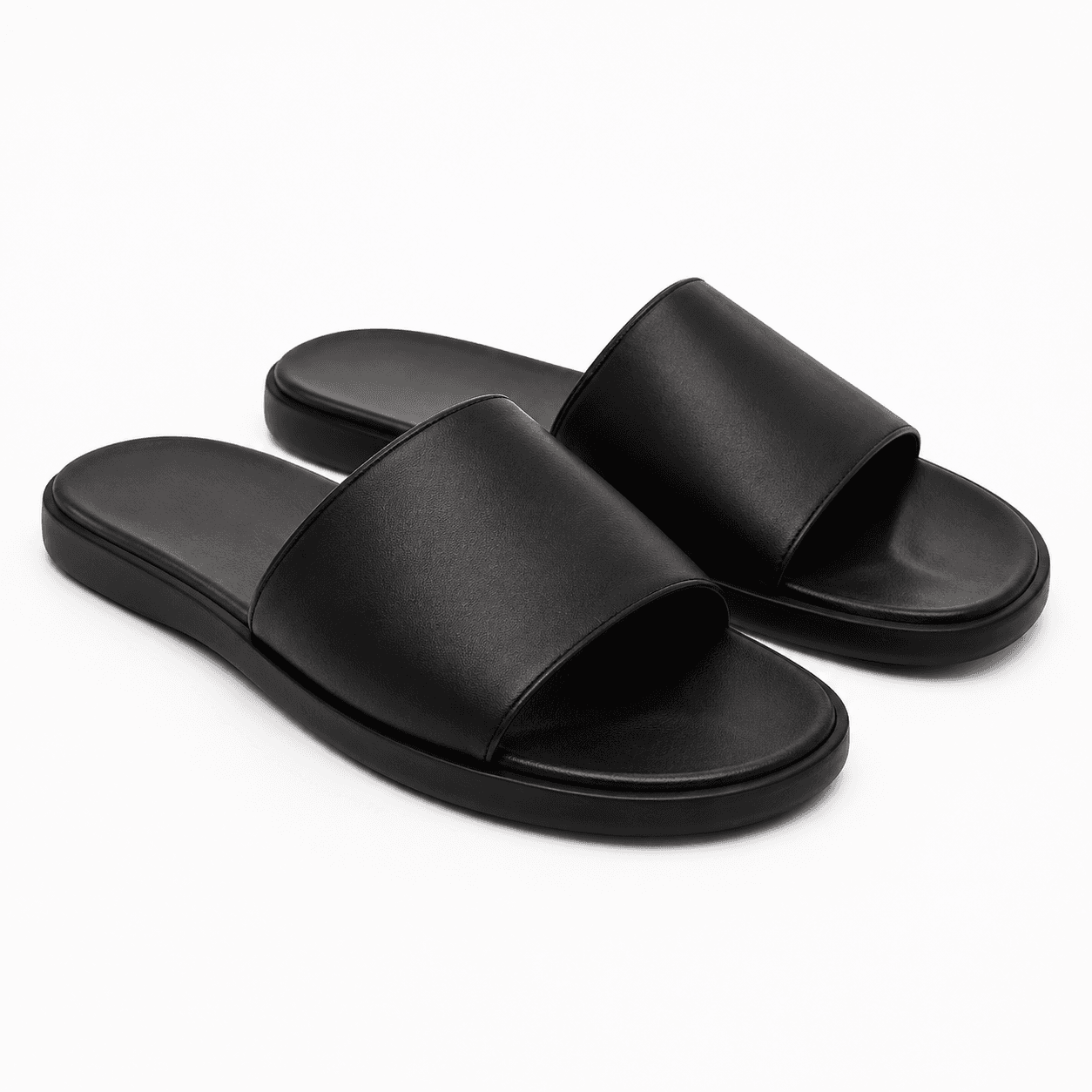 Black Minimal Slide Sandals