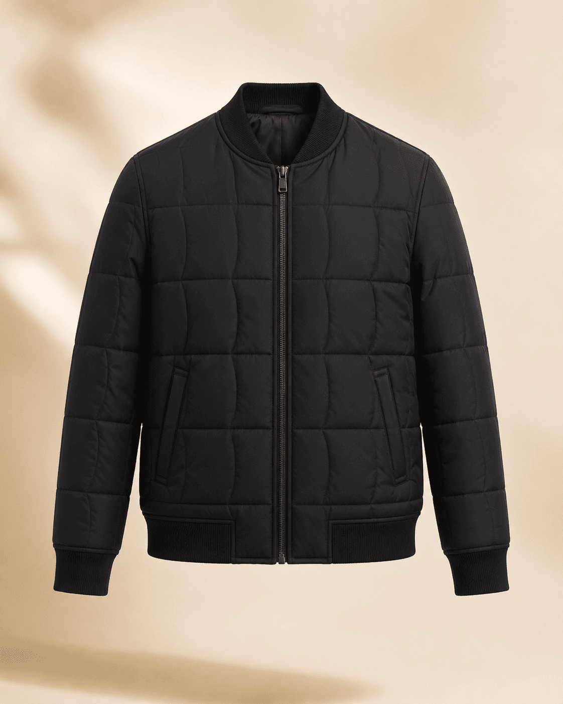 Black Quilted Bomber