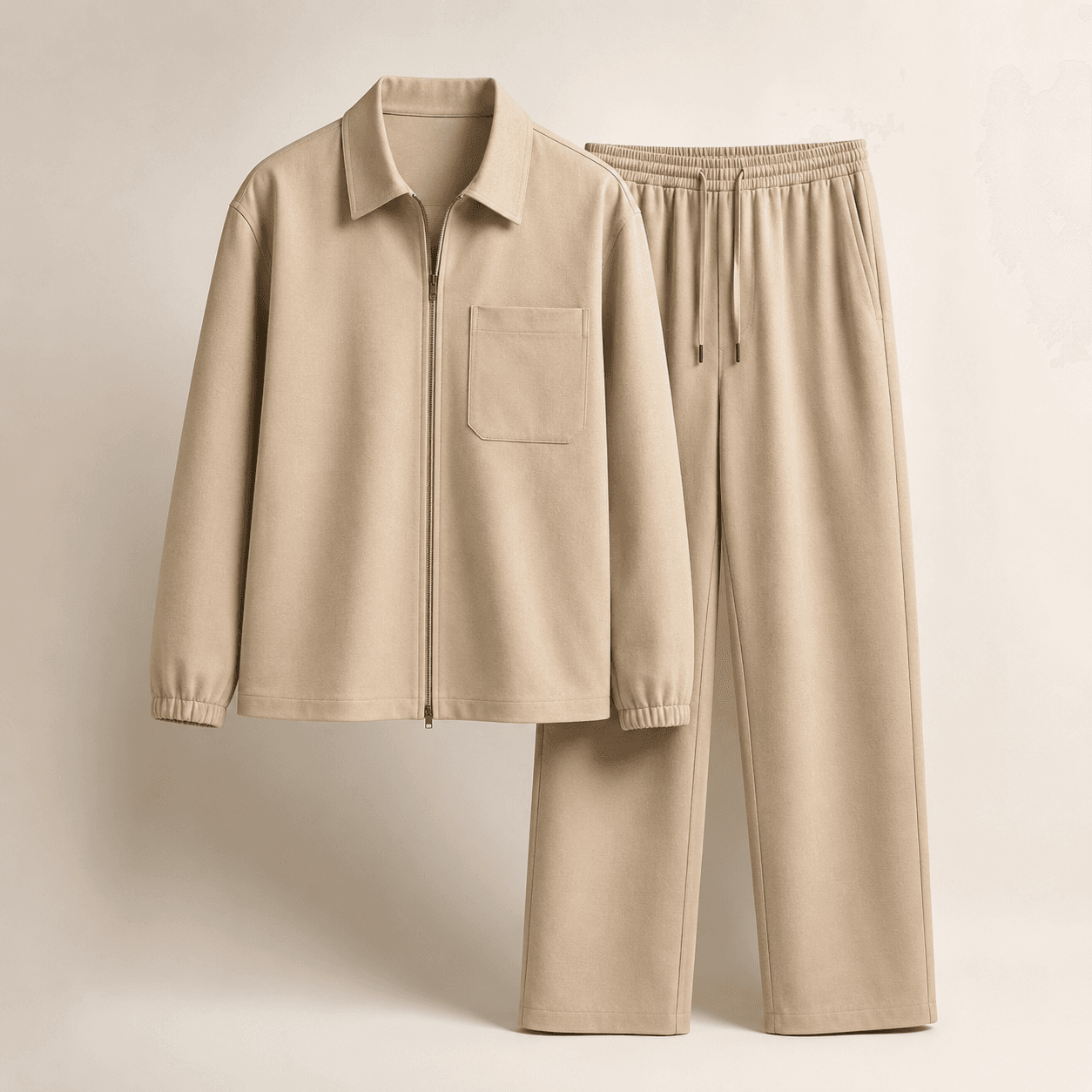 Beige Minimal Co-ord Set