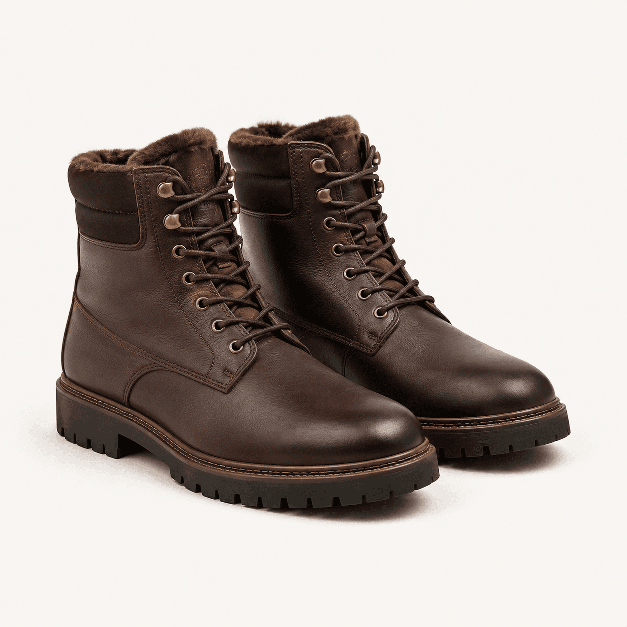 Dark Brown Lace Up Boots