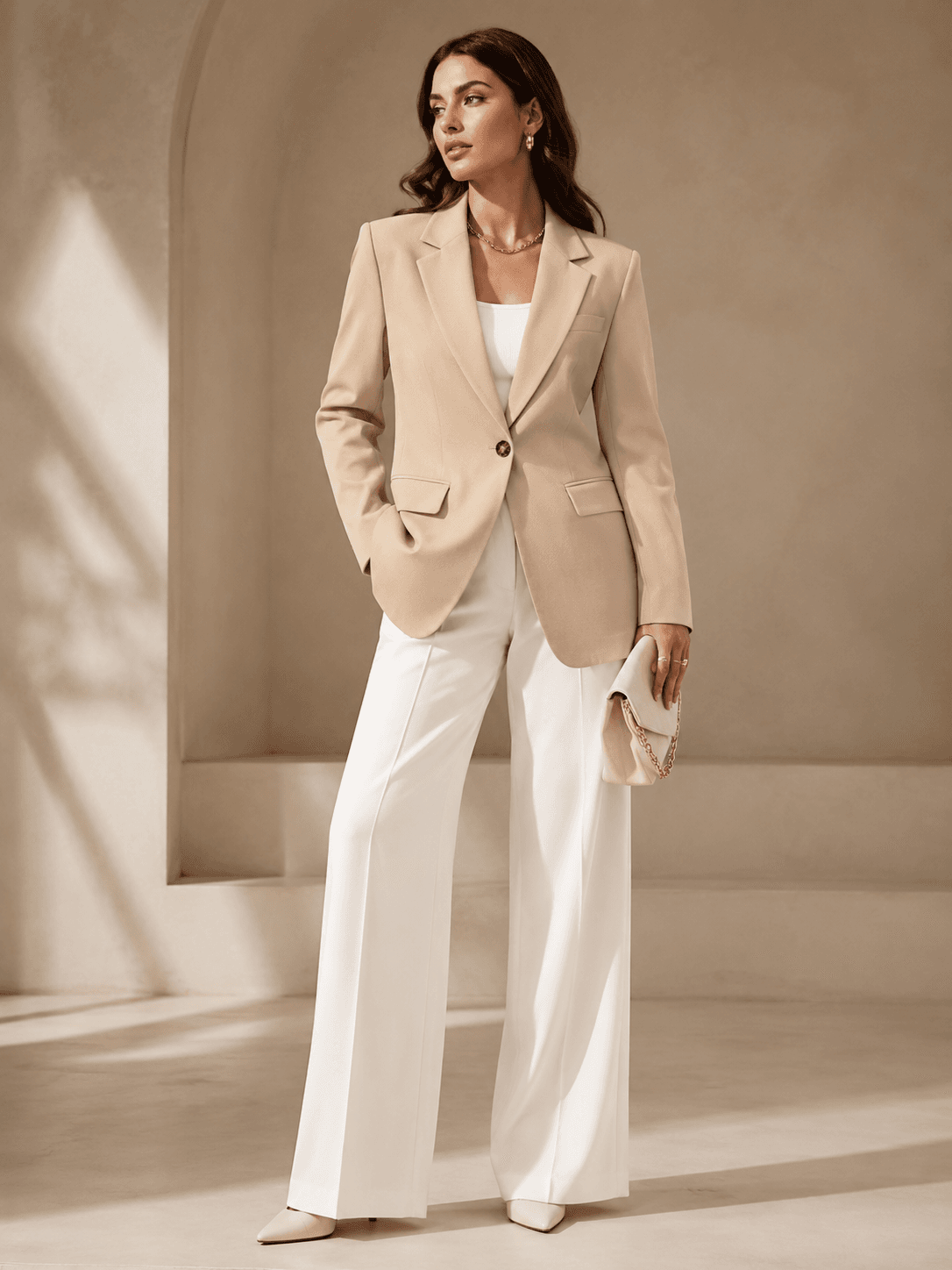 Beige Tailored Blazer