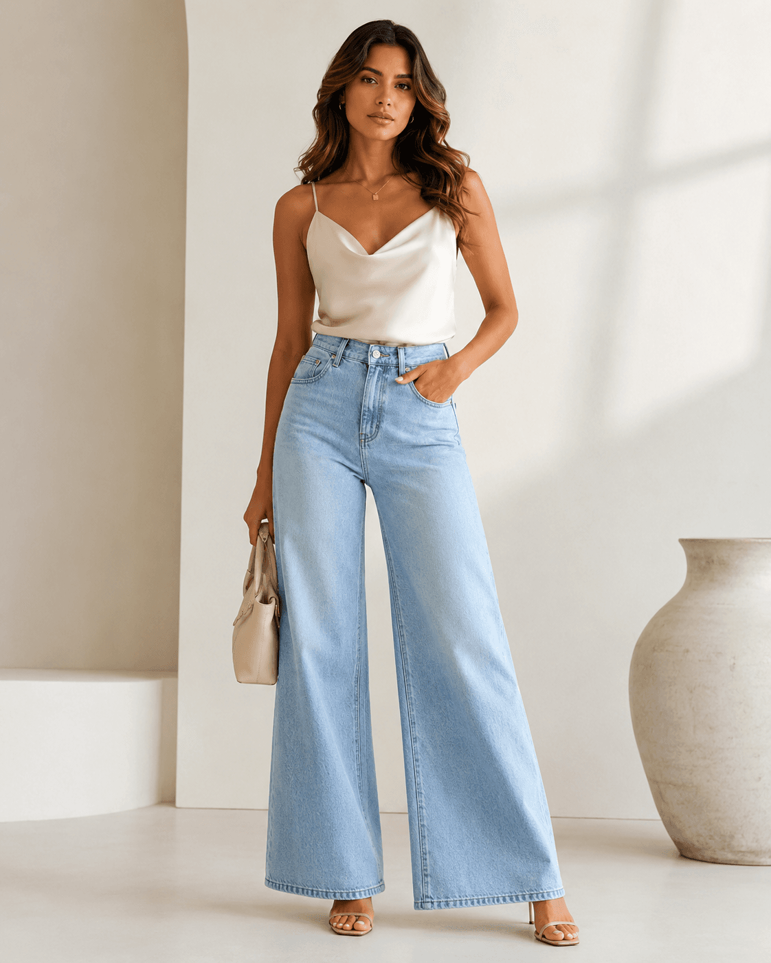 Light Blue Wide Leg Jeans