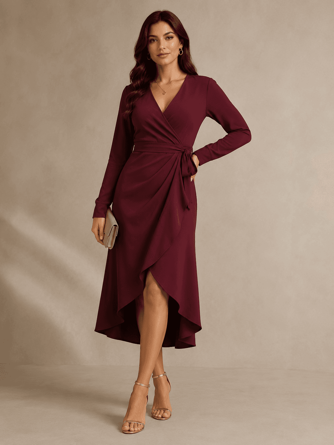 Wine Wrap Dress