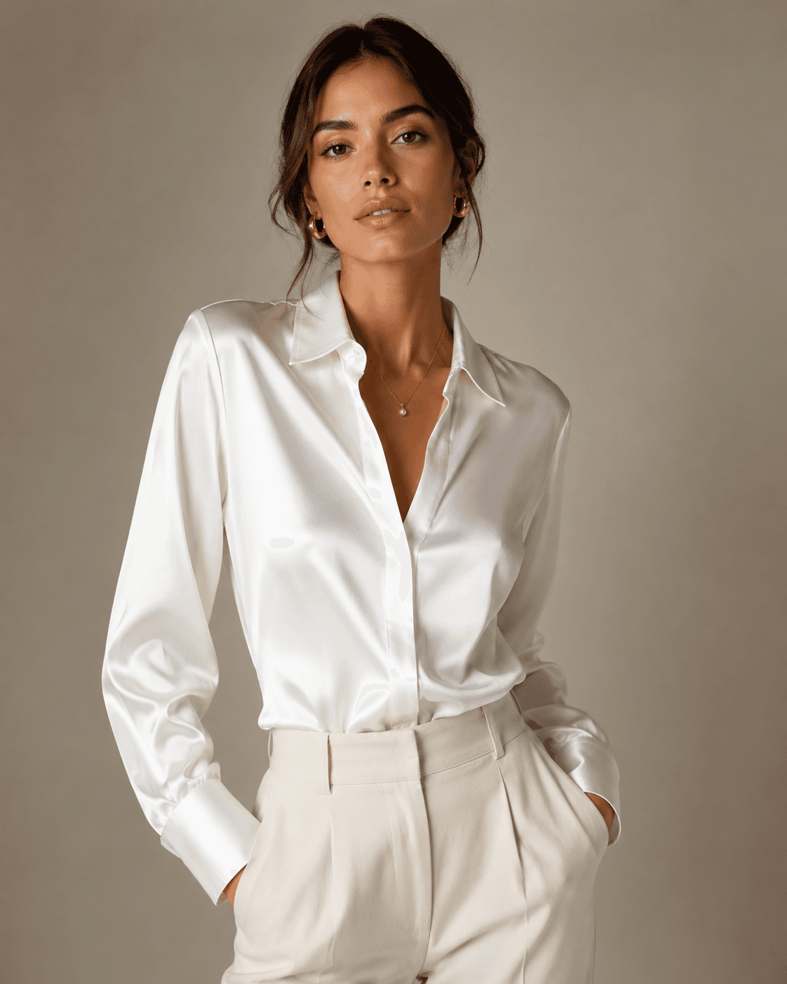 White Silk Blouse